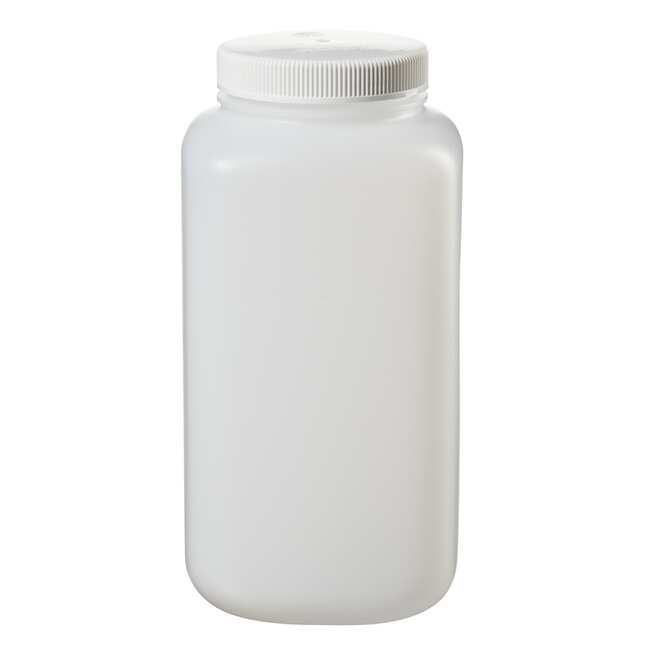 Nalgene&trade; 方形 HDPE 带盖广口大瓶