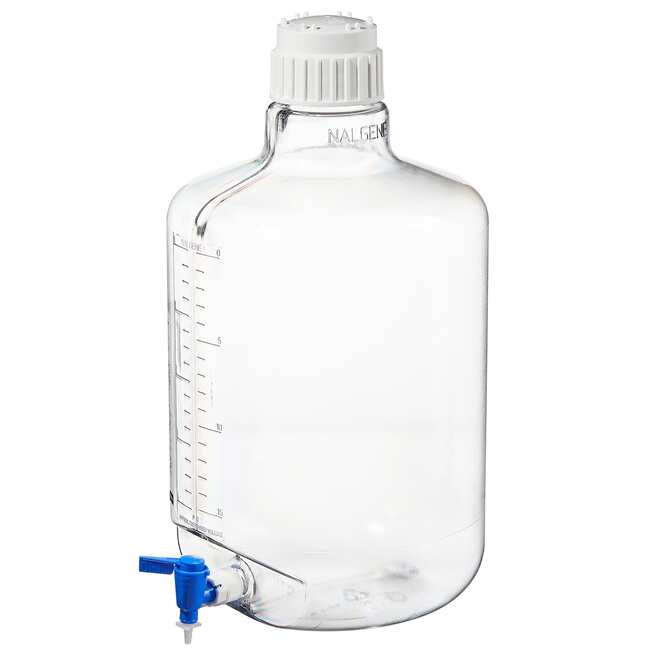 Nalgene&trade; 圆形聚碳酸酯 Clearboy&trade; 带龙头大瓶